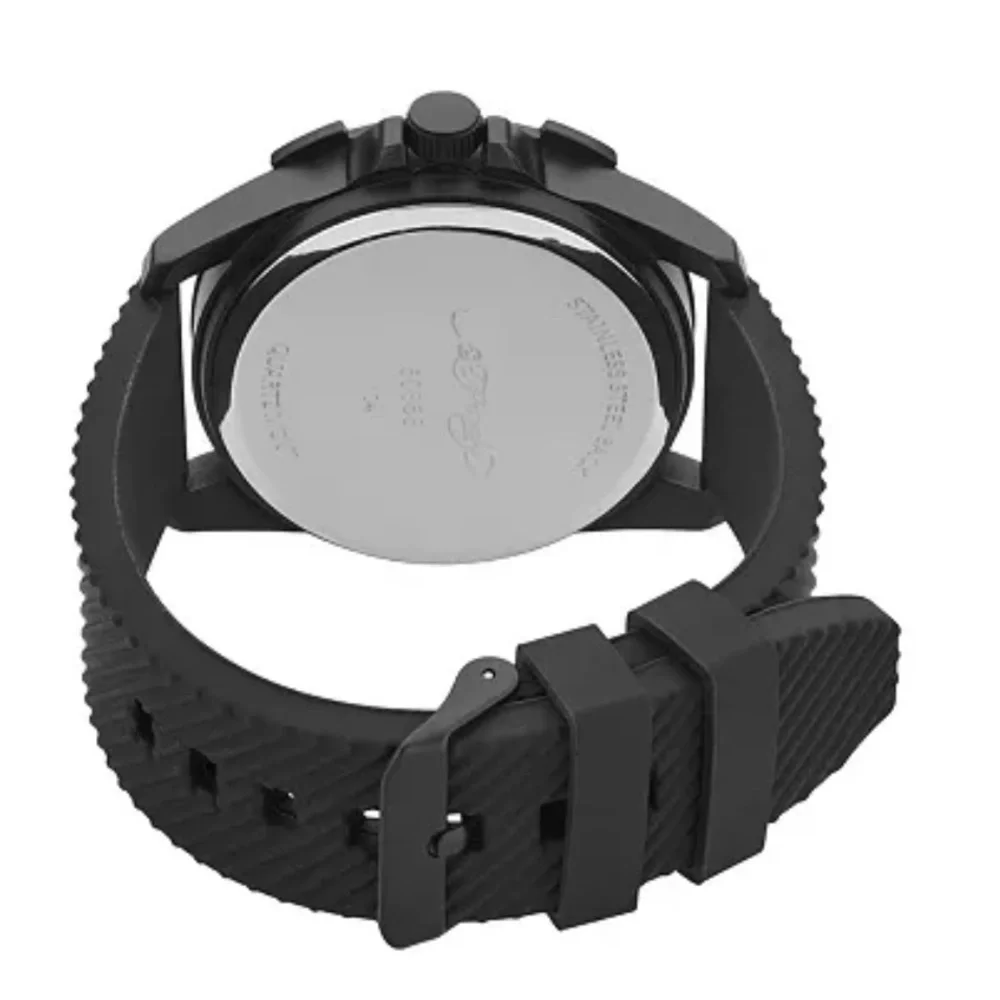 Ed Hardy men’s skull print dial Matte Black silicone strap analog watch …